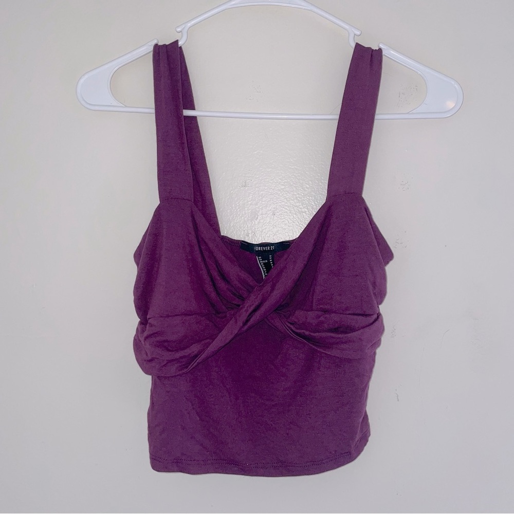 Forever 21 plum purple cross tank top - size medium